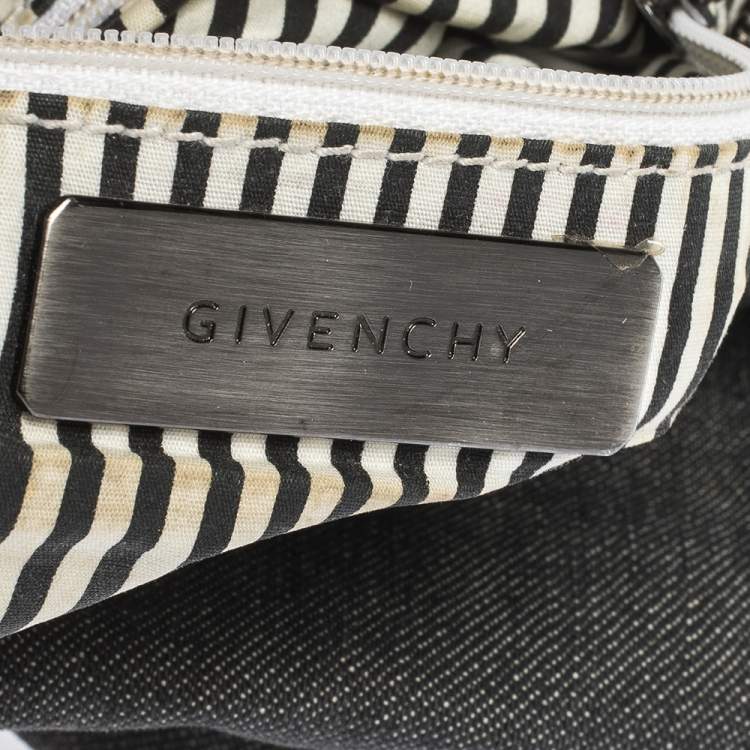 مملوكة مسبقًا Givenchy Grey/Black Denim and Leather Hobo
