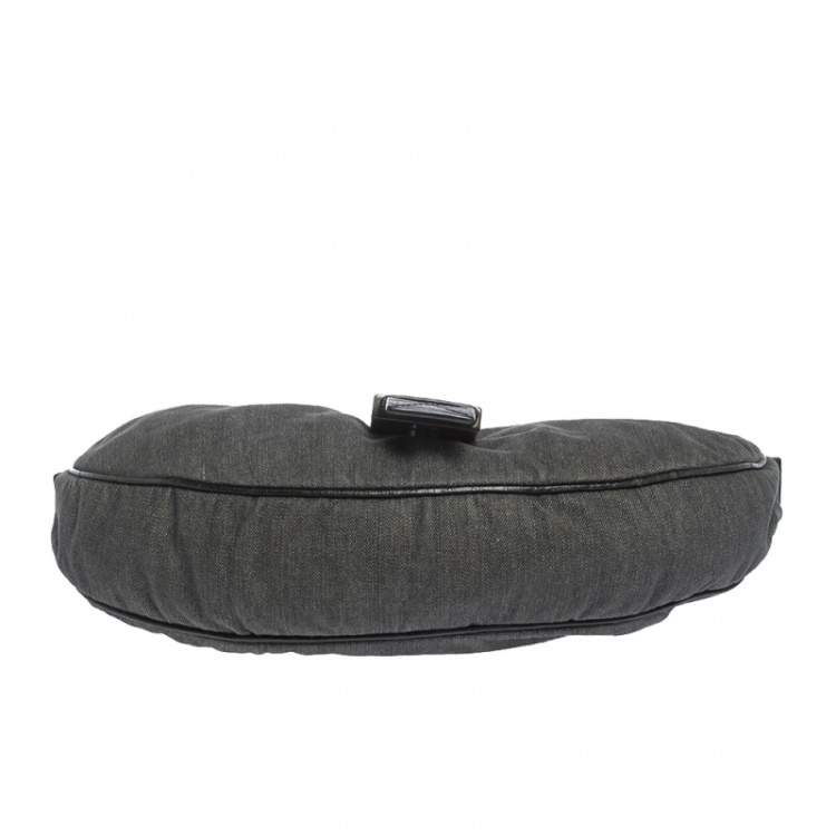مملوكة مسبقًا Givenchy Grey/Black Denim and Leather Hobo