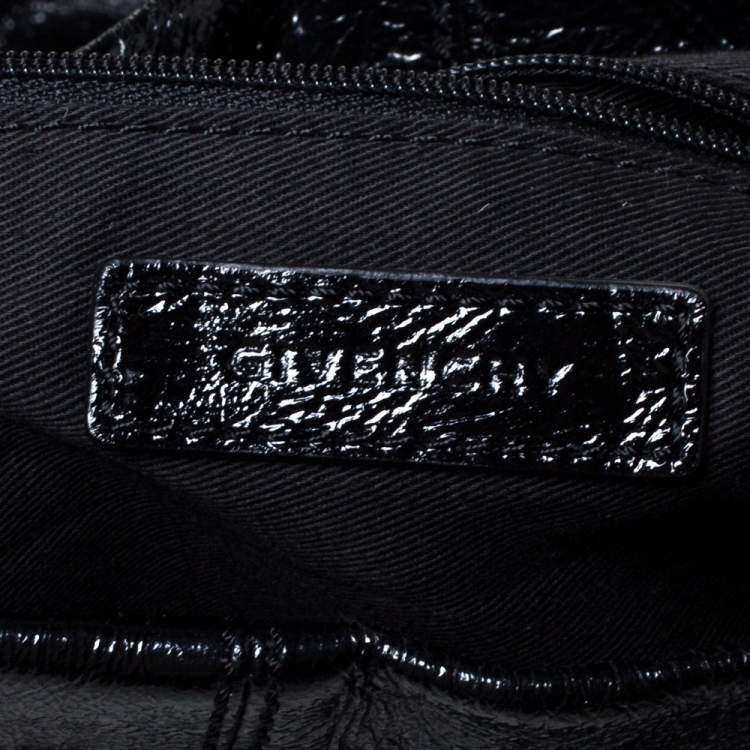 Pre Owned Givenchy Black Patent Leather Double Pocket Shoulder Bag