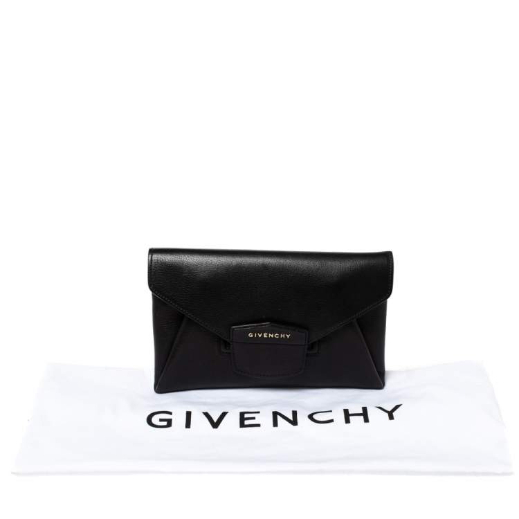 Pre Owned Givenchy Black Leather Small Antigona Clutch