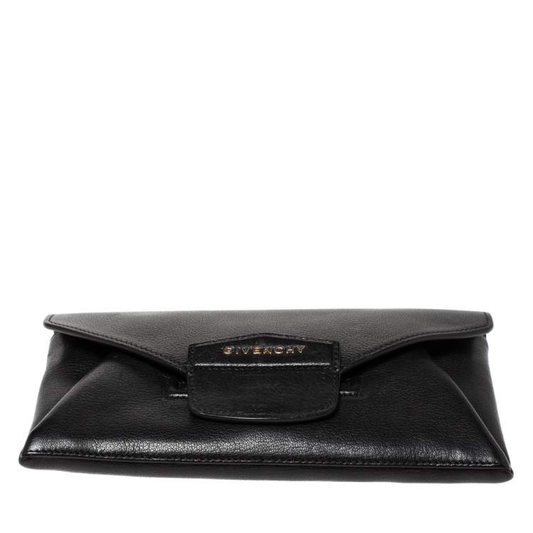 Pre Owned Givenchy Black Leather Small Antigona Clutch