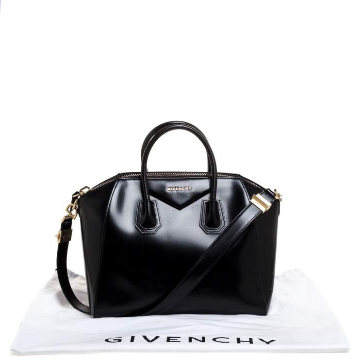 Pre Owned Givenchy Black Leather Medium Antigona Satchel