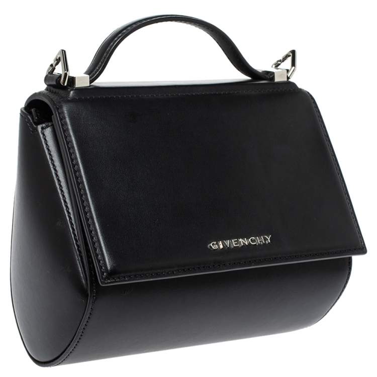 Pre Owned Givenchy Black Leather Mini Pandora Box Crossbody Bag