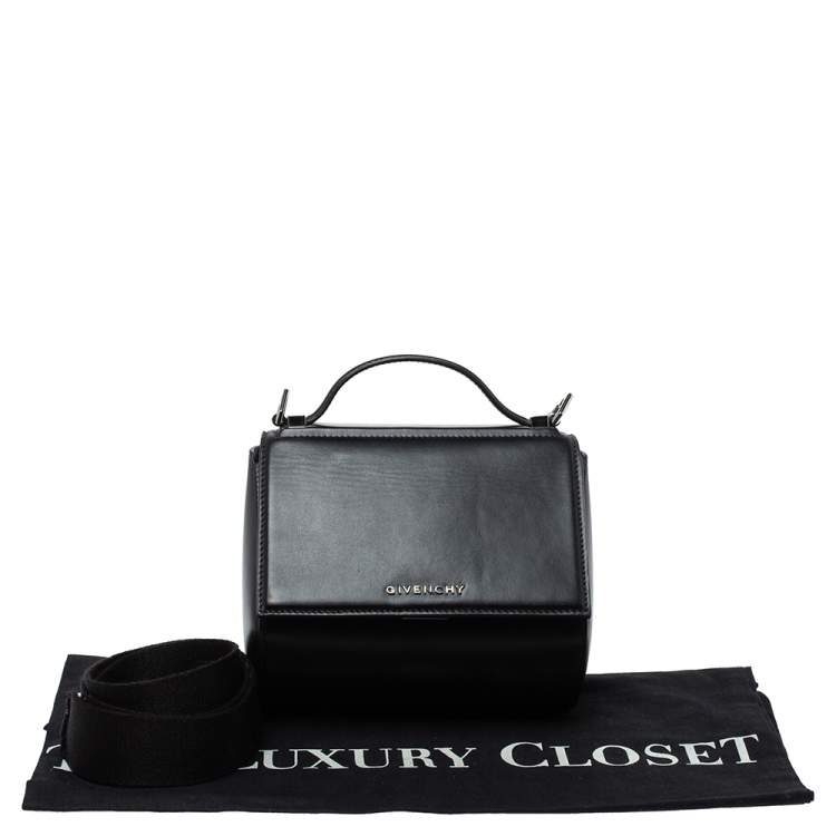 Pre Owned Givenchy Black Leather Mini Pandora Box Crossbody Bag