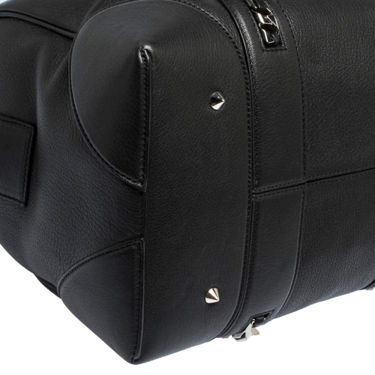 Pre Owned Givenchy Black Leather Medium Chain Lucrezia Duffel Bag