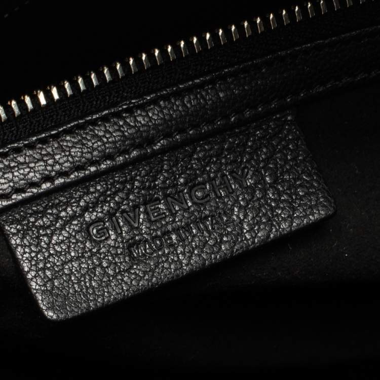 Pre Owned Givenchy Black Leather Medium Chain Lucrezia Duffel Bag