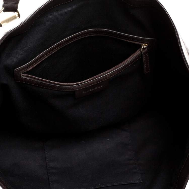 Pre Owned Givenchy Brown/Black Signature Canvas and Leather Canvas Tote