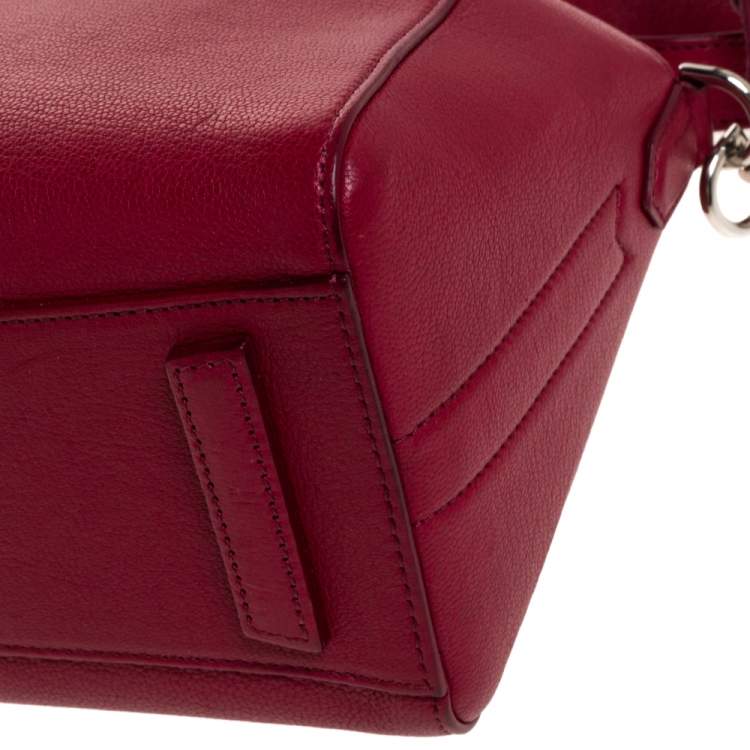 Pre Owned Givenchy Fuchsia Leather Mini Antigona Satchel