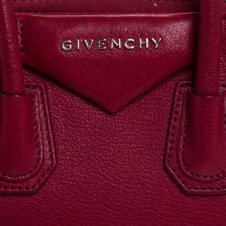 Pre Owned Givenchy Fuchsia Leather Mini Antigona Satchel