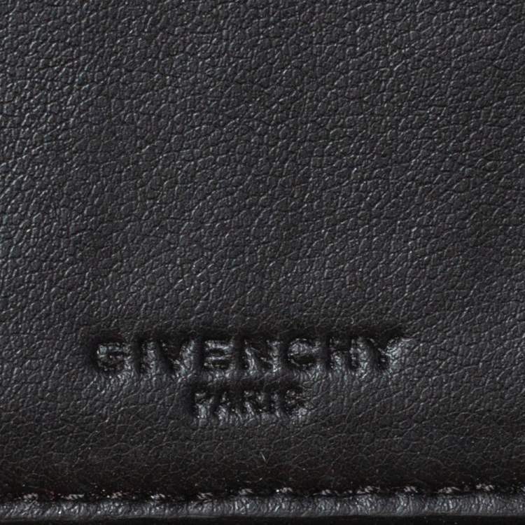 Pre Owned Givenchy Black Leather Rottweiler Zip Around Wallet