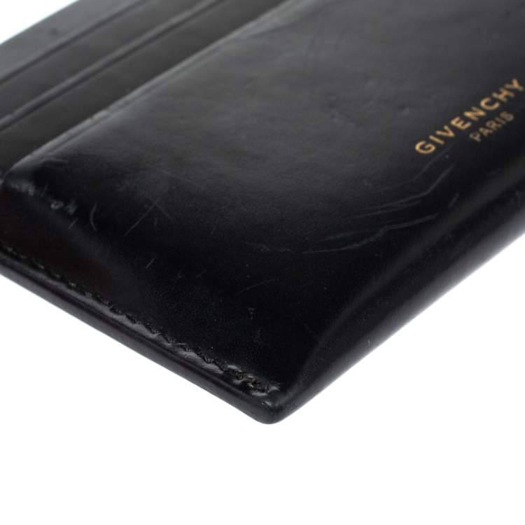 Pre Owned Givenchy Black Leather Star Card Holder