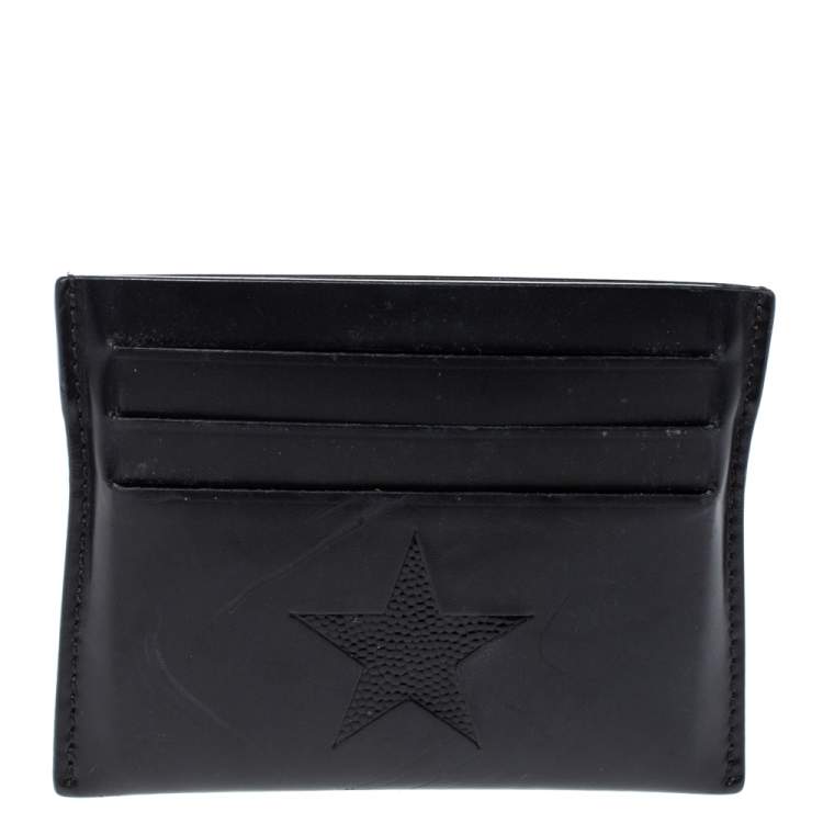 Pre Owned Givenchy Black Leather Star Card Holder
