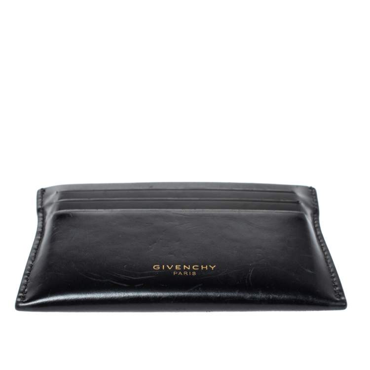 Pre Owned Givenchy Black Leather Star Card Holder