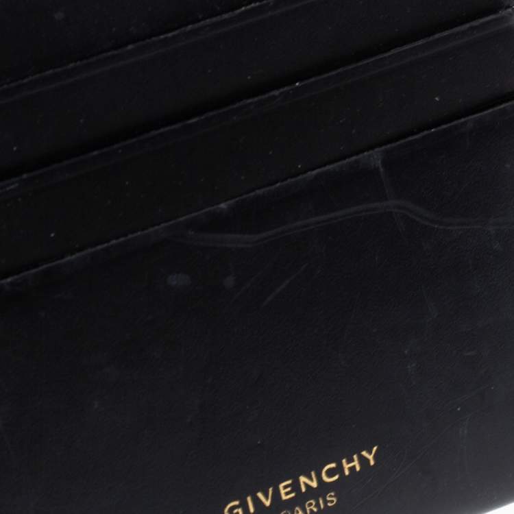 Pre Owned Givenchy Black Leather Star Card Holder