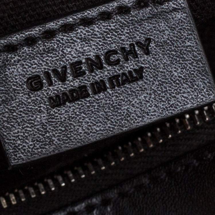 Pre Owned Givenchy Black Leather Pandora Wristlet Clutch