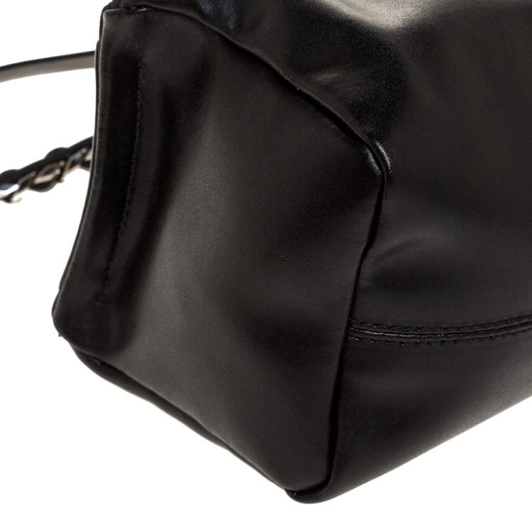 Pre Owned Givenchy Black Leather Pandora Wristlet Clutch