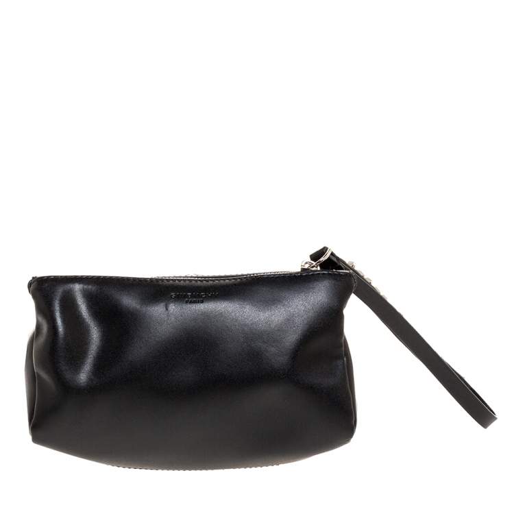 Pre Owned Givenchy Black Leather Pandora Wristlet Clutch