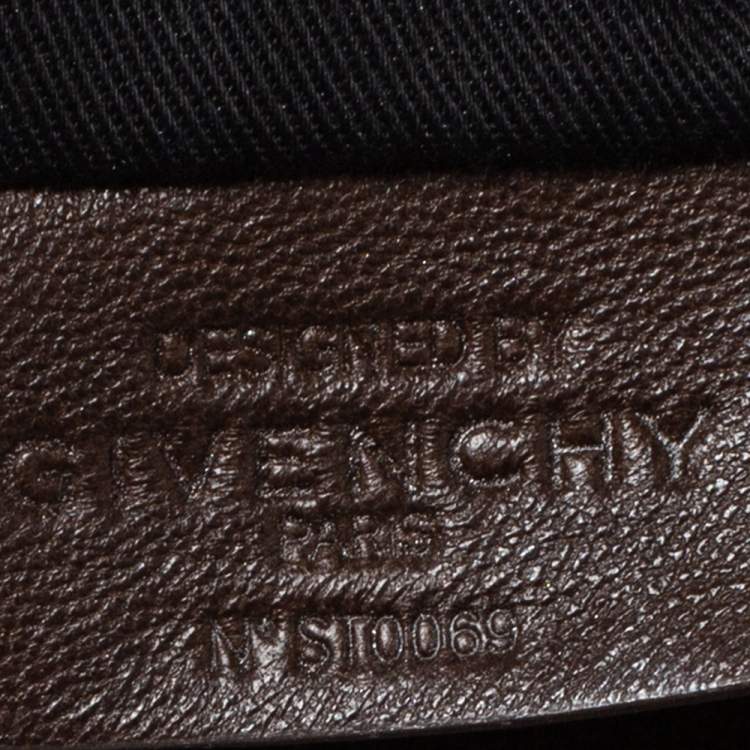 Pre Owned Givenchy Brown/Black Leather Wristlet Clutch