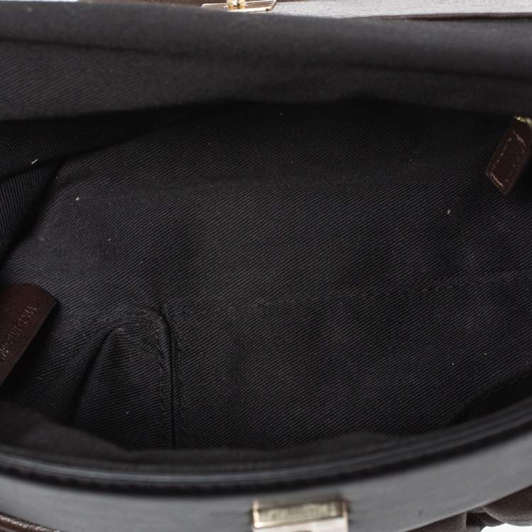 Pre Owned Givenchy Brown/Black Leather Wristlet Clutch