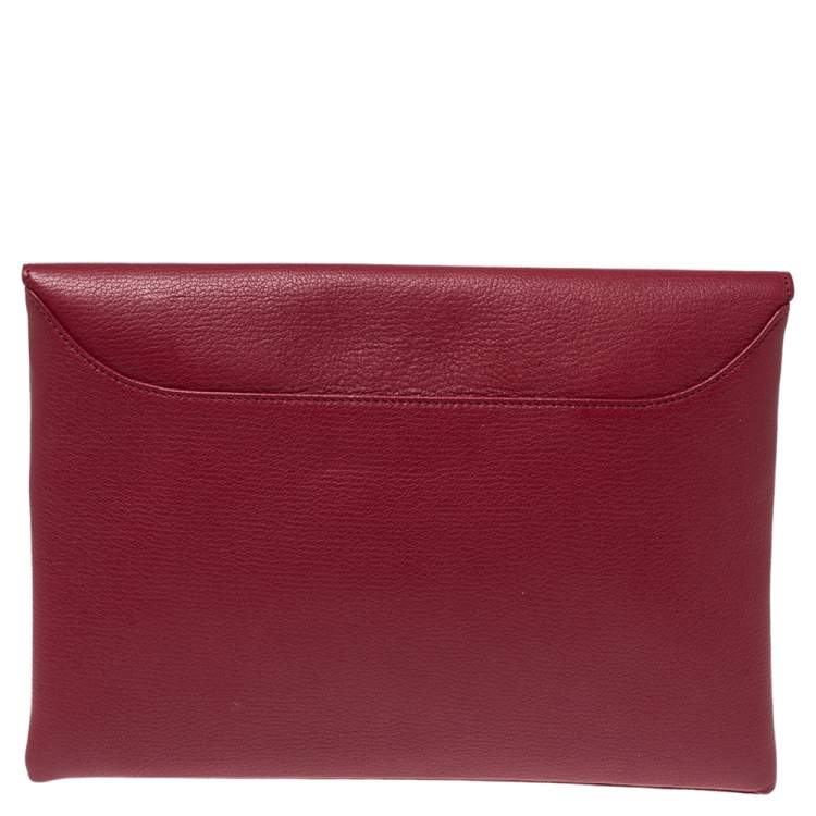 Pre Owned Givenchy Ruby Red Leather Antigona Clutch
