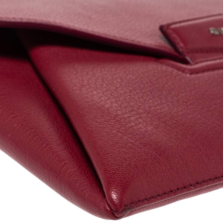 Pre Owned Givenchy Ruby Red Leather Antigona Clutch