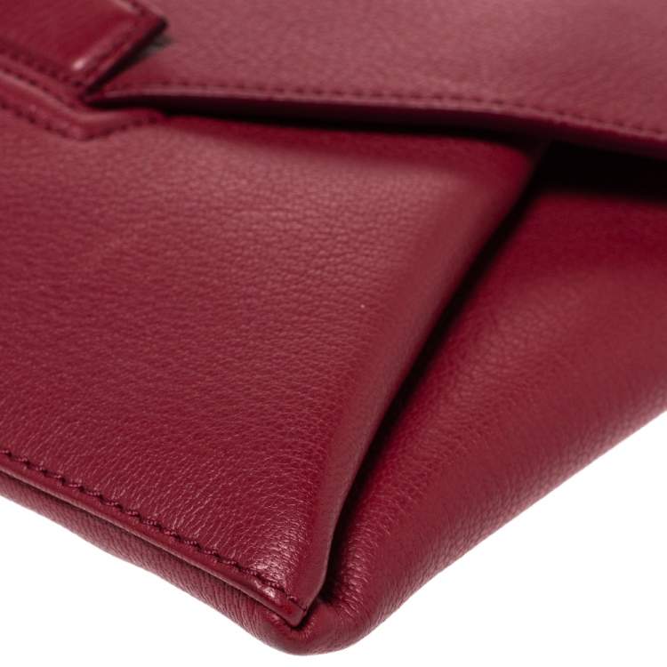 Pre Owned Givenchy Ruby Red Leather Antigona Clutch