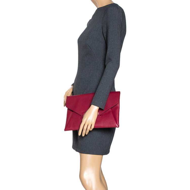 Pre Owned Givenchy Ruby Red Leather Antigona Clutch