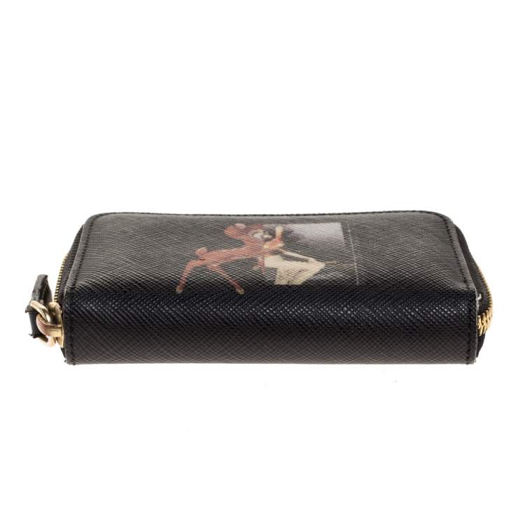 Pre Owned Givenchy Black Leather Mini Bambi Zip Around Wallet