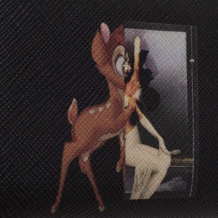 Pre Owned Givenchy Black Leather Mini Bambi Zip Around Wallet