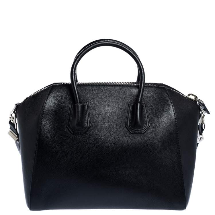 Pre Owned Givenchy Black Leather Medium Antigona Satchel