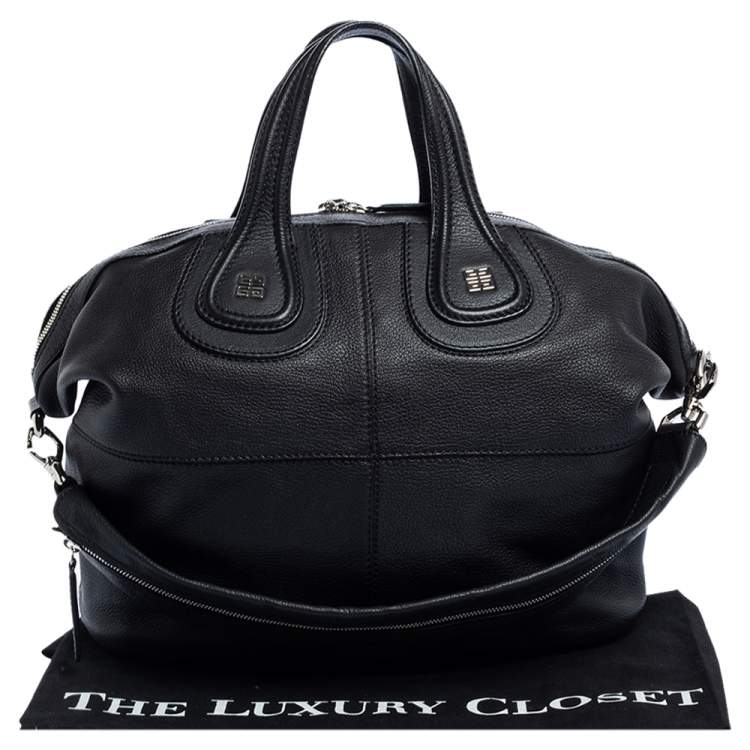 Pre Owned Givenchy Black Leather Medium Nightingale Satchel