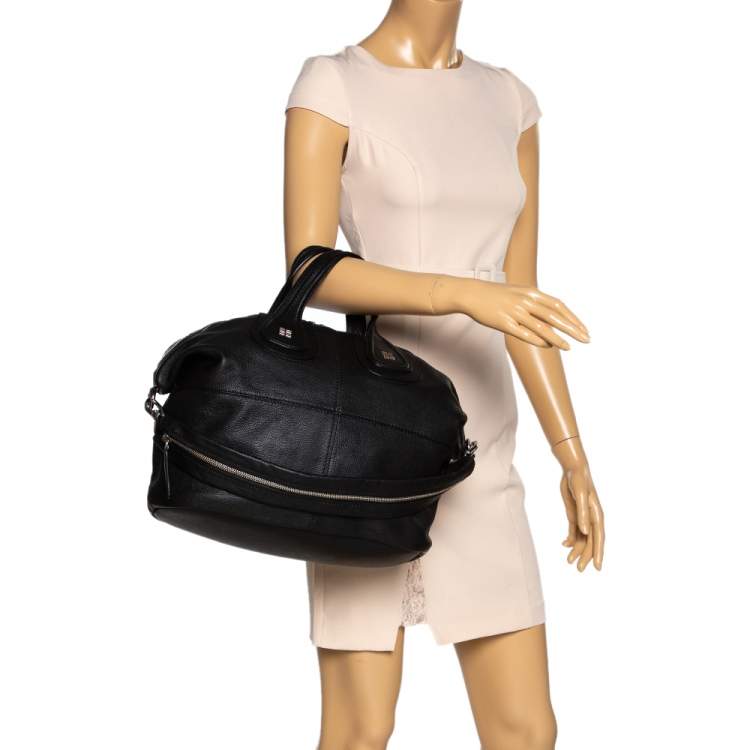 Pre Owned Givenchy Black Leather Medium Nightingale Satchel