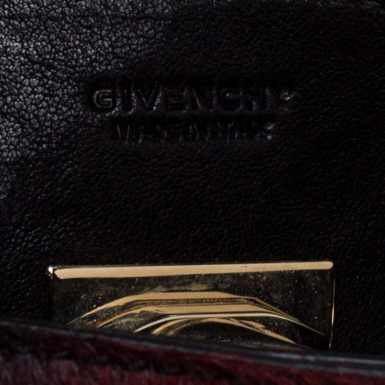مملوكة مسبقًا Givenchy Black/Red Calfhair Shark Tooth Mini Chain Shoulder Bag
