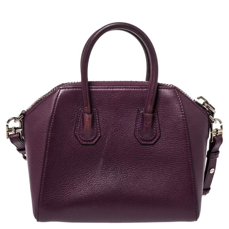 مملوكة مسبقًا Givenchy Plum Leather Mini Antigona Satchel