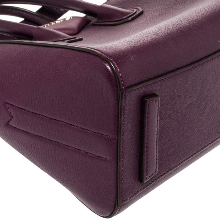 مملوكة مسبقًا Givenchy Plum Leather Mini Antigona Satchel