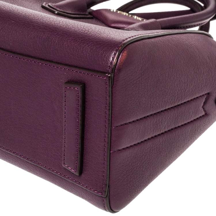 مملوكة مسبقًا Givenchy Plum Leather Mini Antigona Satchel