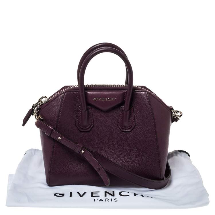 مملوكة مسبقًا Givenchy Plum Leather Mini Antigona Satchel