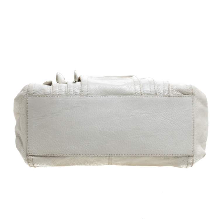 Pre Owned Givenchy Off White Leather Multiple Zip Pocket Hobo