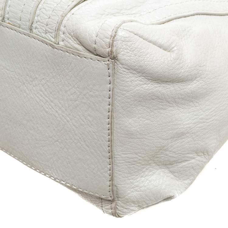 Pre Owned Givenchy Off White Leather Multiple Zip Pocket Hobo