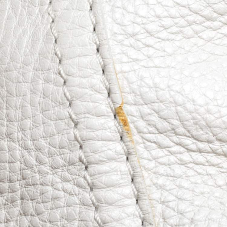 Pre Owned Givenchy Off White Leather Multiple Zip Pocket Hobo