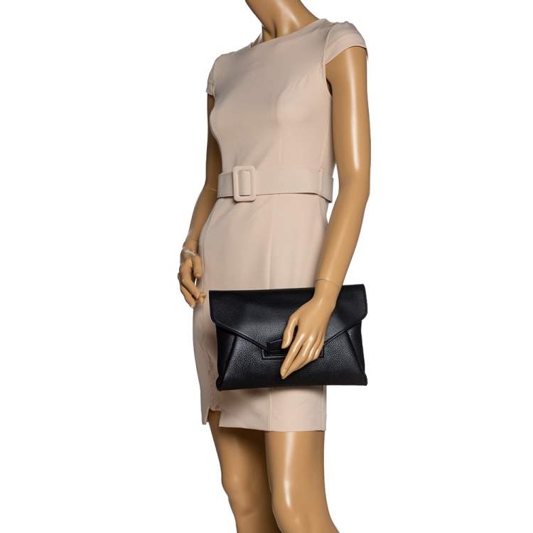 Pre Owned Givenchy Nero Leather Antigona Envelope Clutch