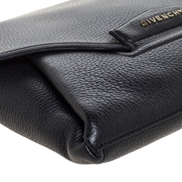 Pre Owned Givenchy Nero Leather Antigona Envelope Clutch