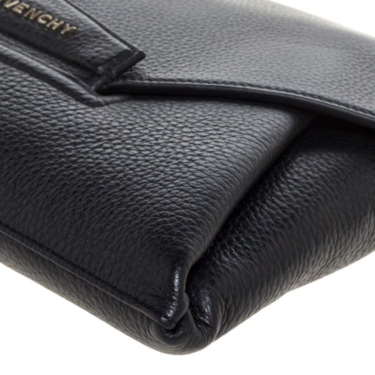 Pre Owned Givenchy Nero Leather Antigona Envelope Clutch