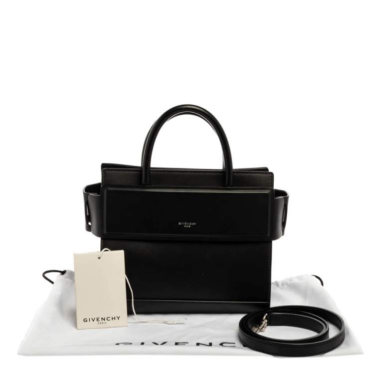 Pre Owned Givenchy Black Leather Mini Horizon Bag 