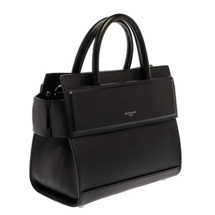 Pre Owned Givenchy Black Leather Mini Horizon Bag 