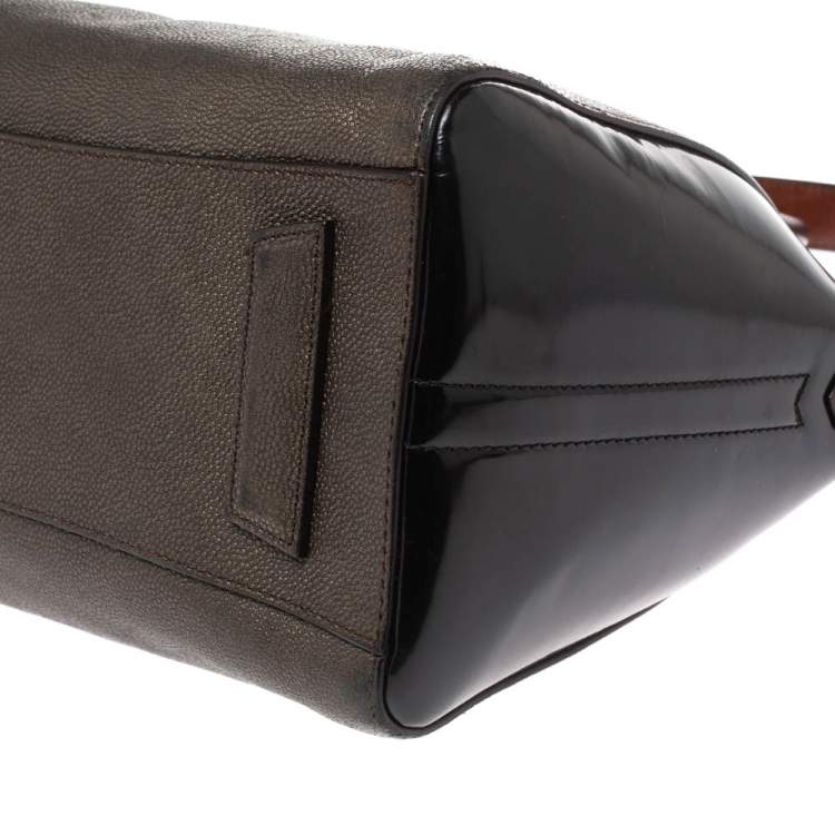 Pre Owned Givenchy Tri Color Textured Leather and Rubber Small Antigona Satchel