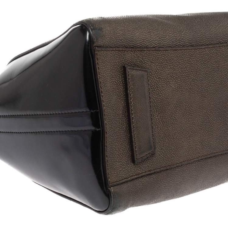 Pre Owned Givenchy Tri Color Textured Leather and Rubber Small Antigona Satchel
