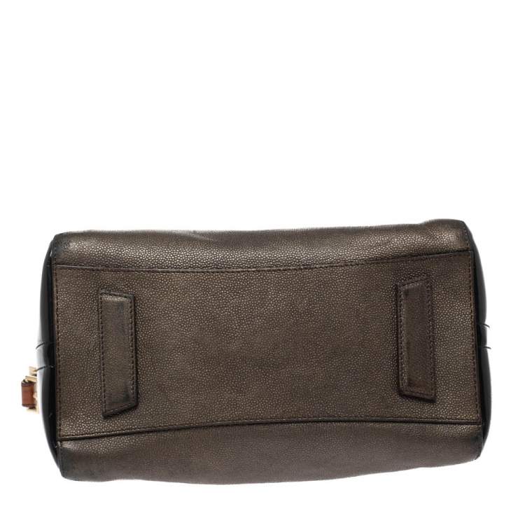 Pre Owned Givenchy Tri Color Textured Leather and Rubber Small Antigona Satchel