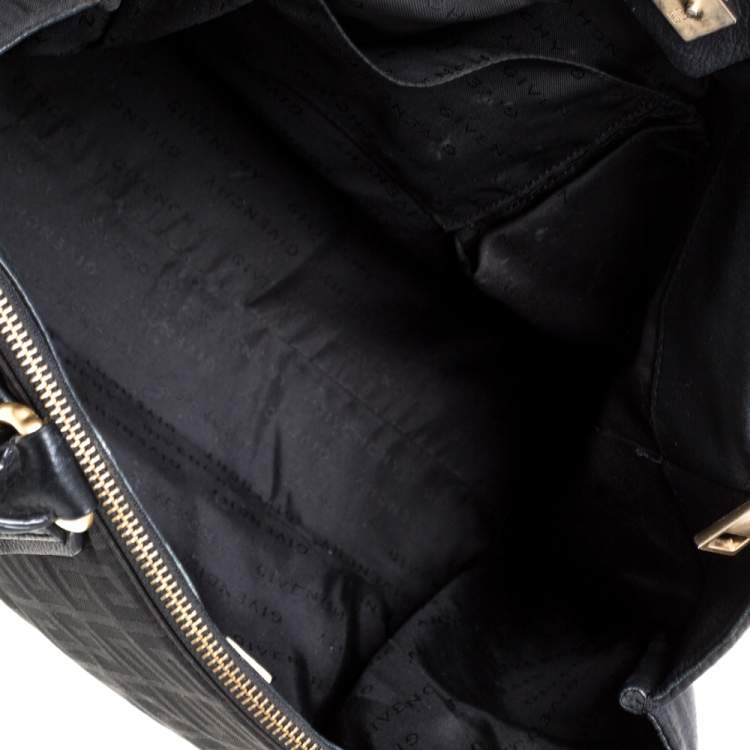 مملوكة مسبقًا Givenchy Black Signature Canvas and Leather Double Zip Tote