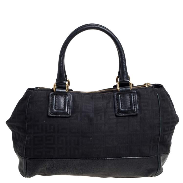 مملوكة مسبقًا Givenchy Black Signature Canvas and Leather Double Zip Tote